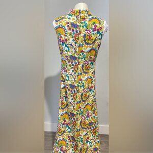 Vintage Handcrafted Wild Paisley Maxi Dress | Purple Mustard Psychedelic